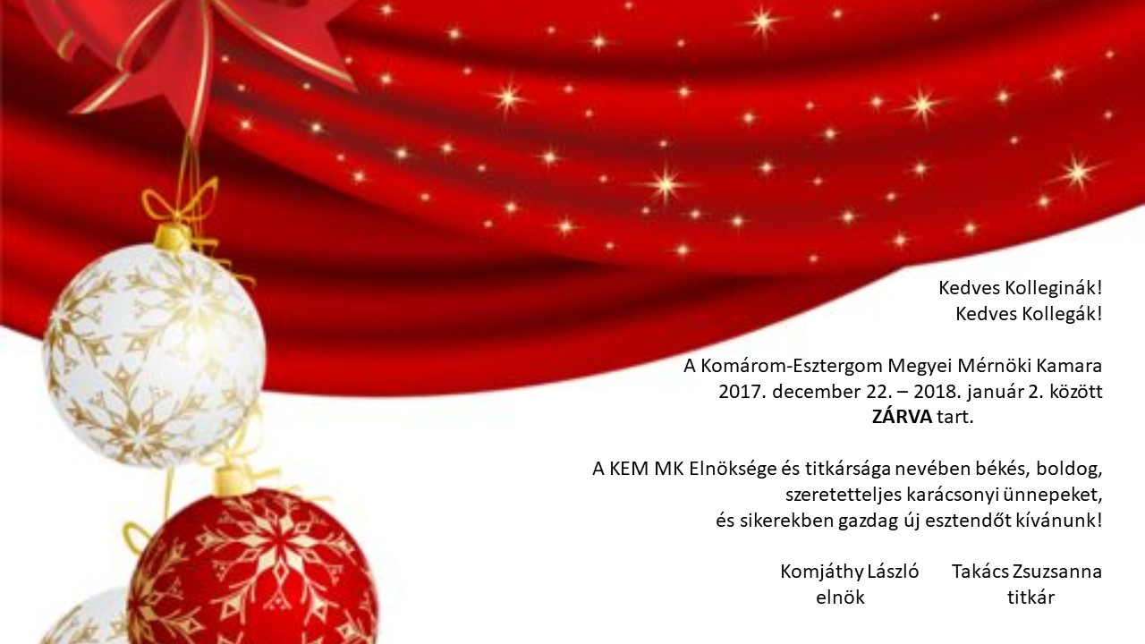 Karácsonyi üdvözlet és nyitvatartás